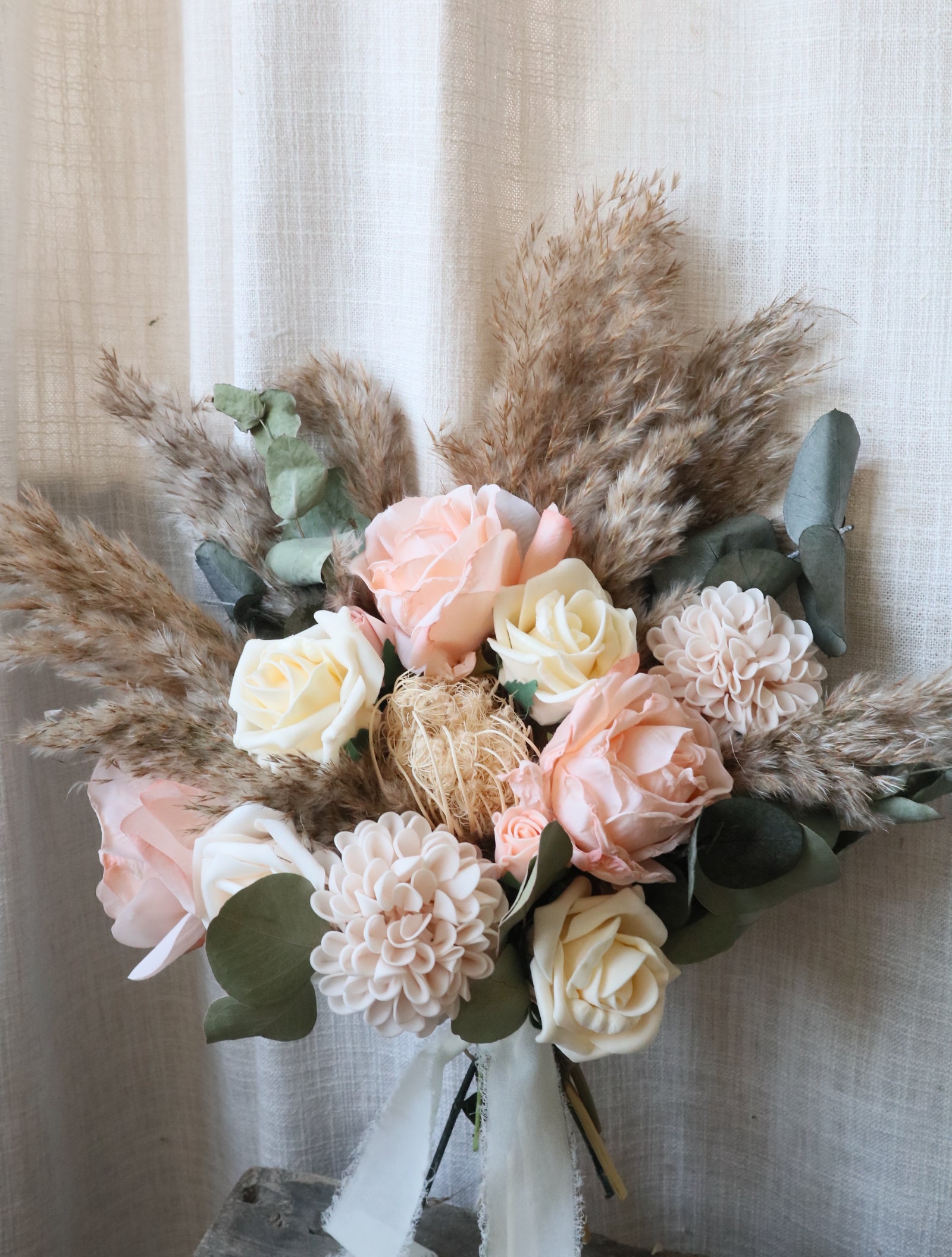 Grace blush Pink & Pampas Wedding Bouquet