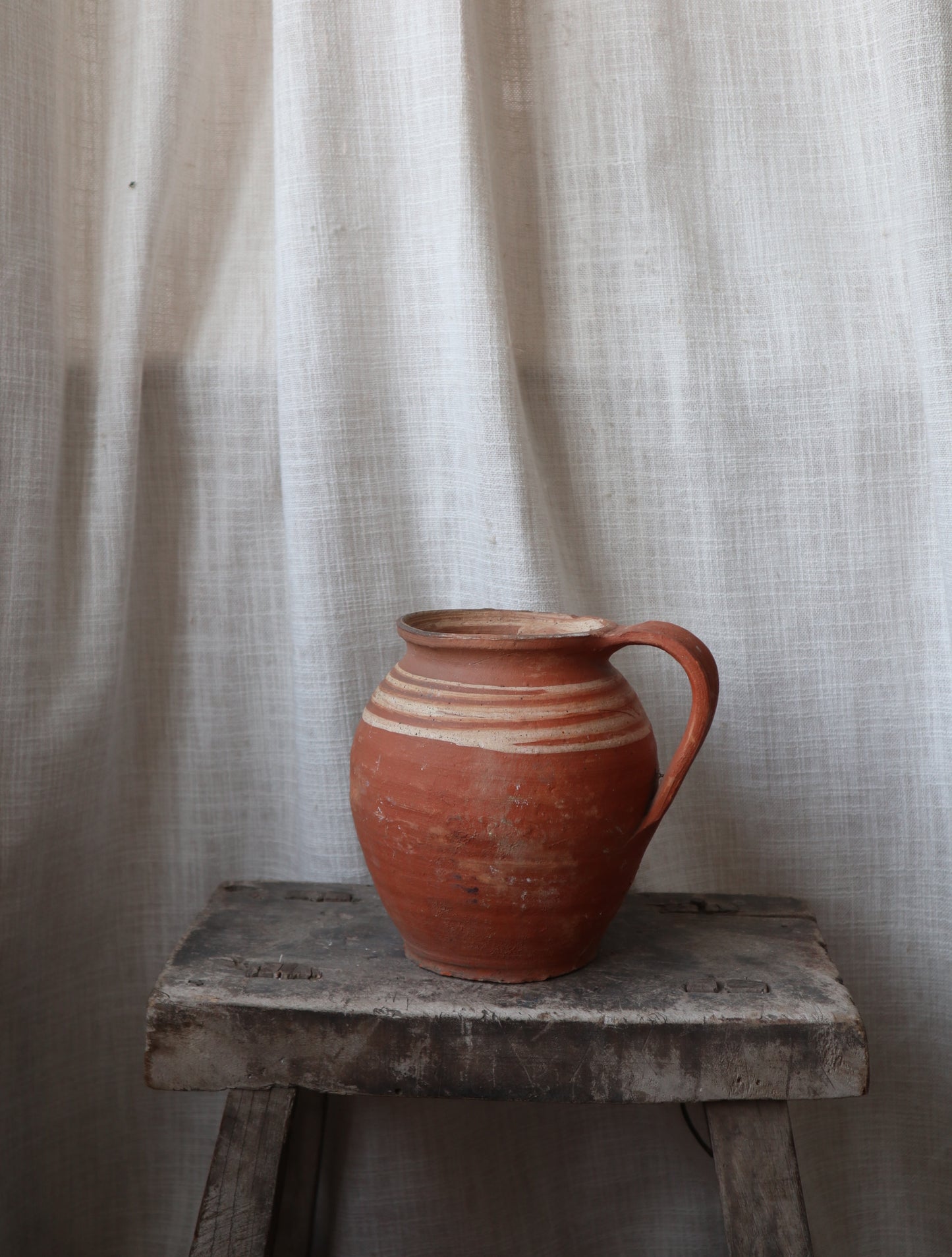 Antique Terracotta Stripe Vase