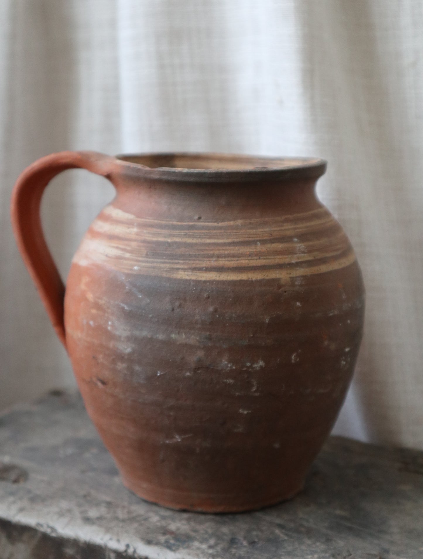 Antique Terracotta Stripe Vase