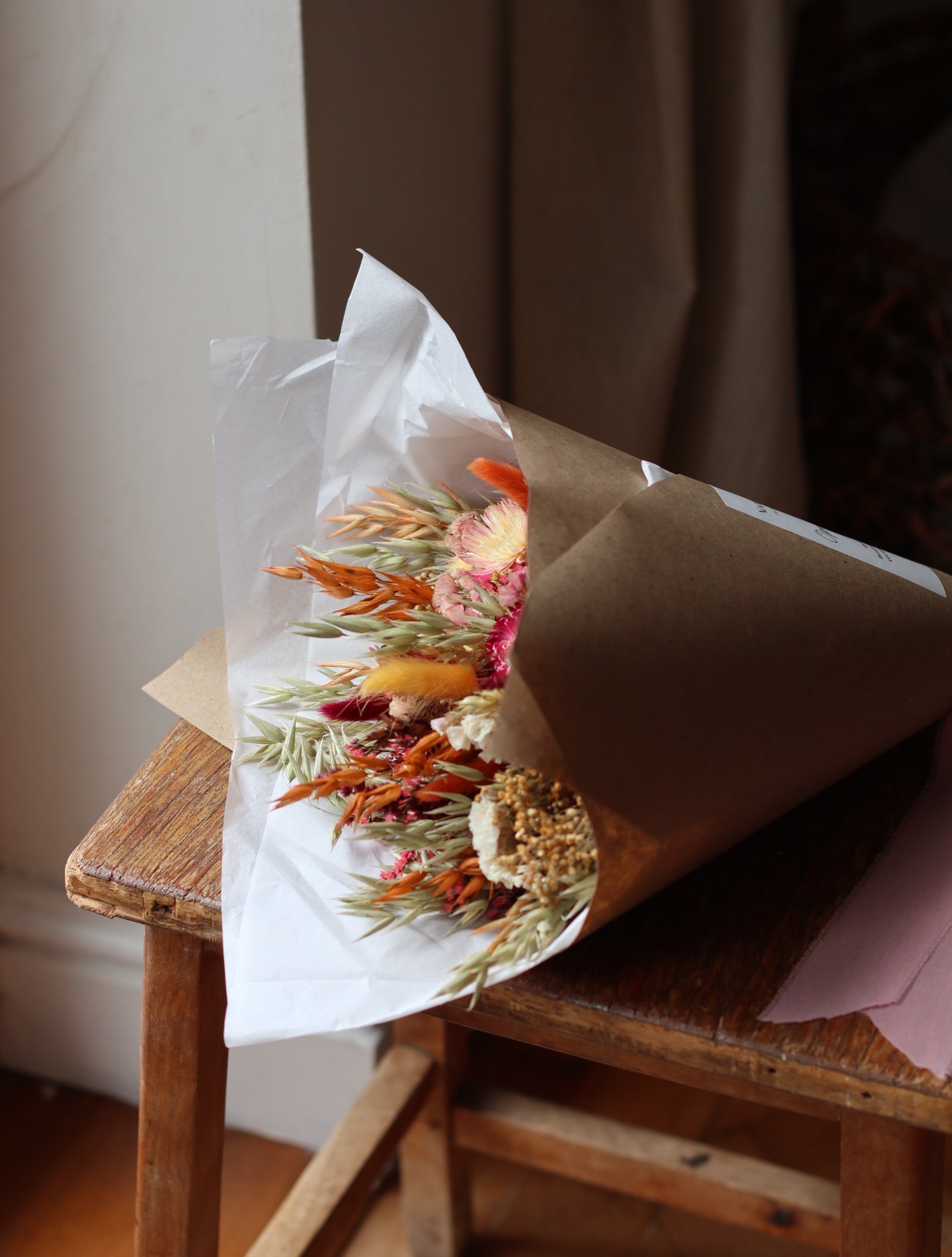 Enid Rustic Dried Flower Wedding Bouquet