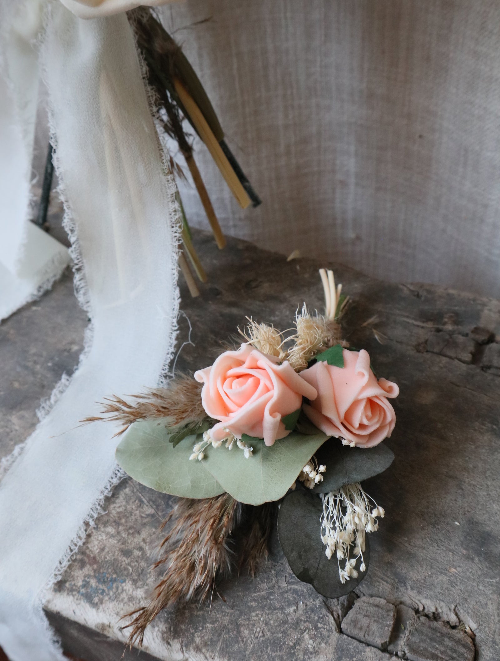 Grace blush Pink & Pampas Wedding Bouquet