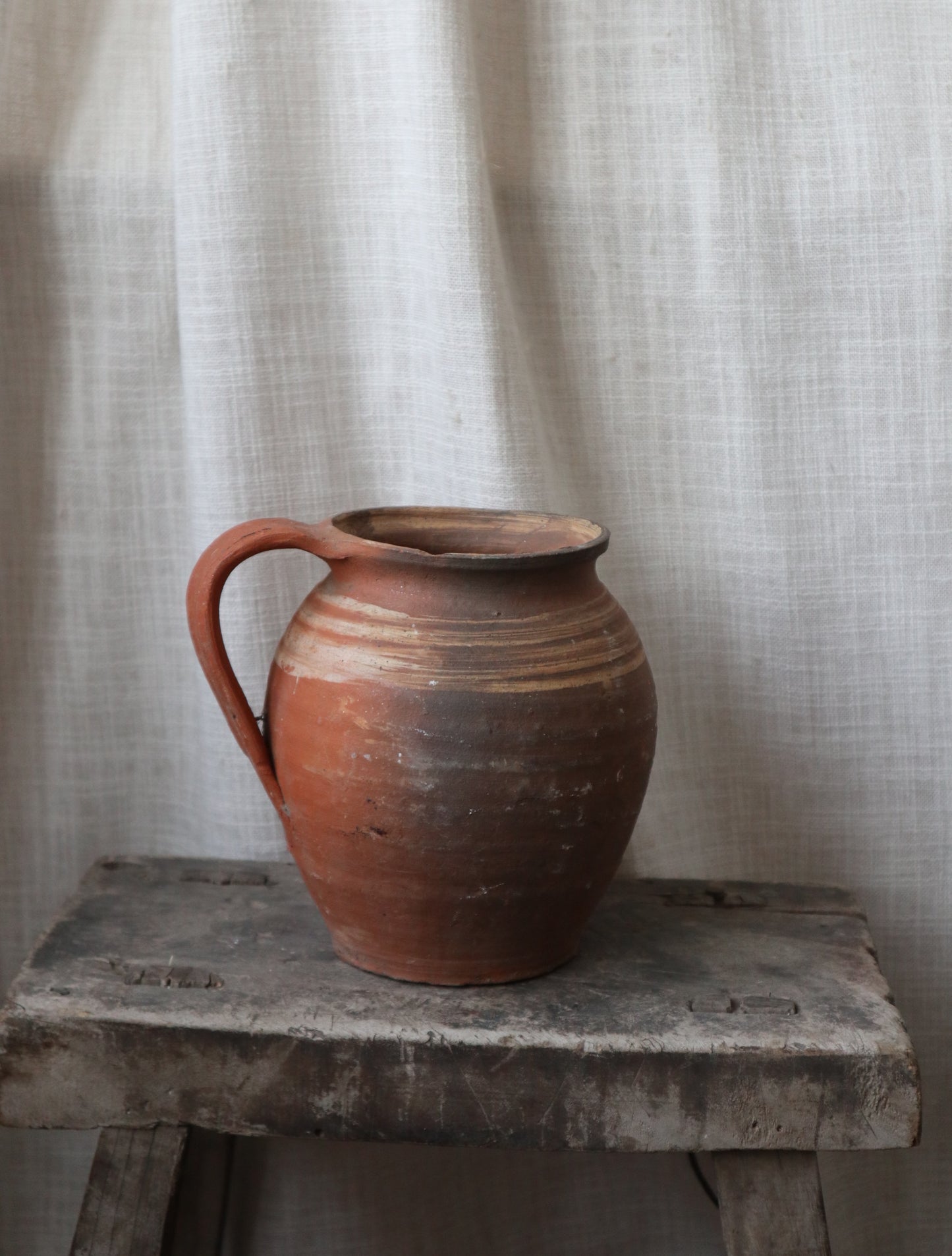 Antique Terracotta Stripe Vase