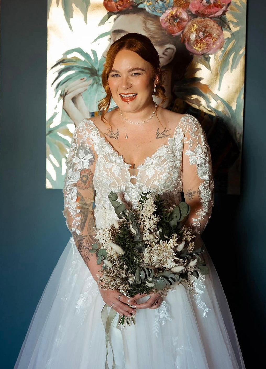 Holly Dried Flower Arrangement