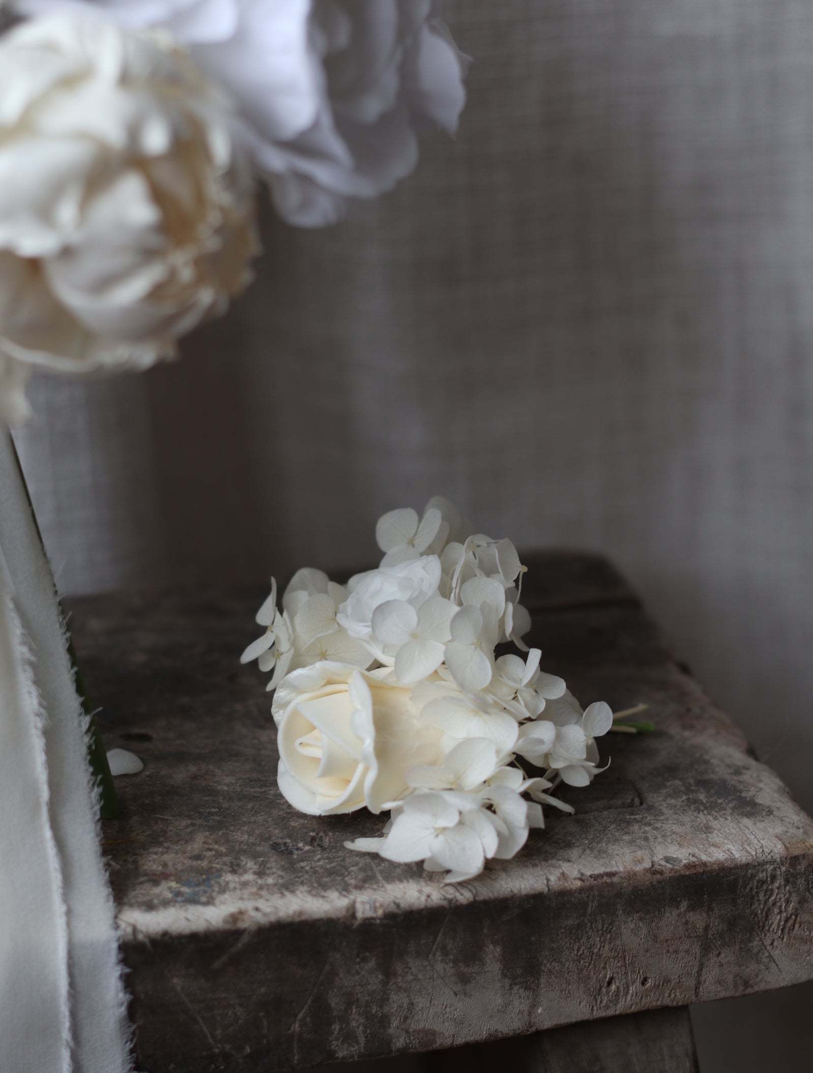 Ffion | White Rose & Hydrangea Bridal Bouquet