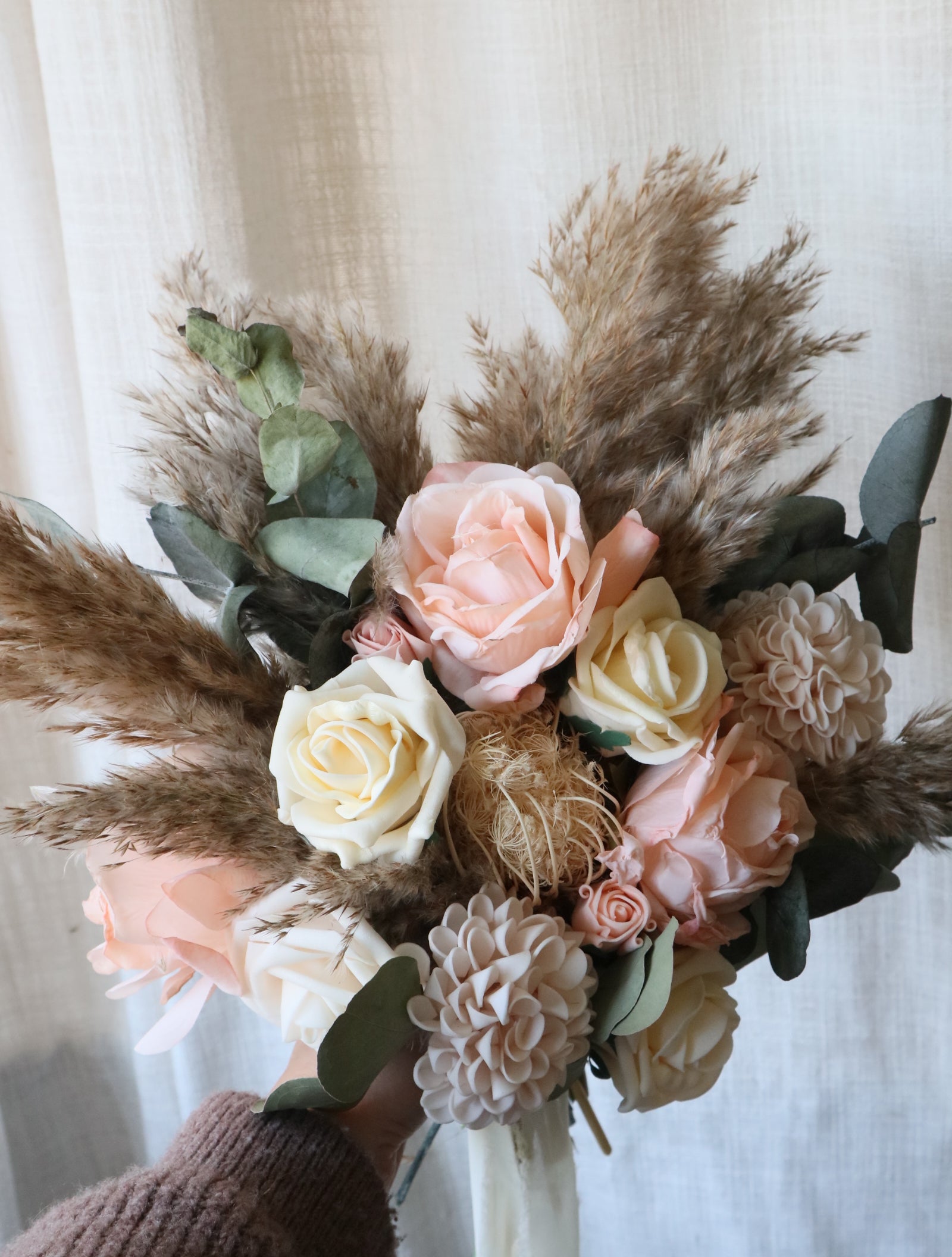 Grace blush Pink & Pampas Wedding Bouquet