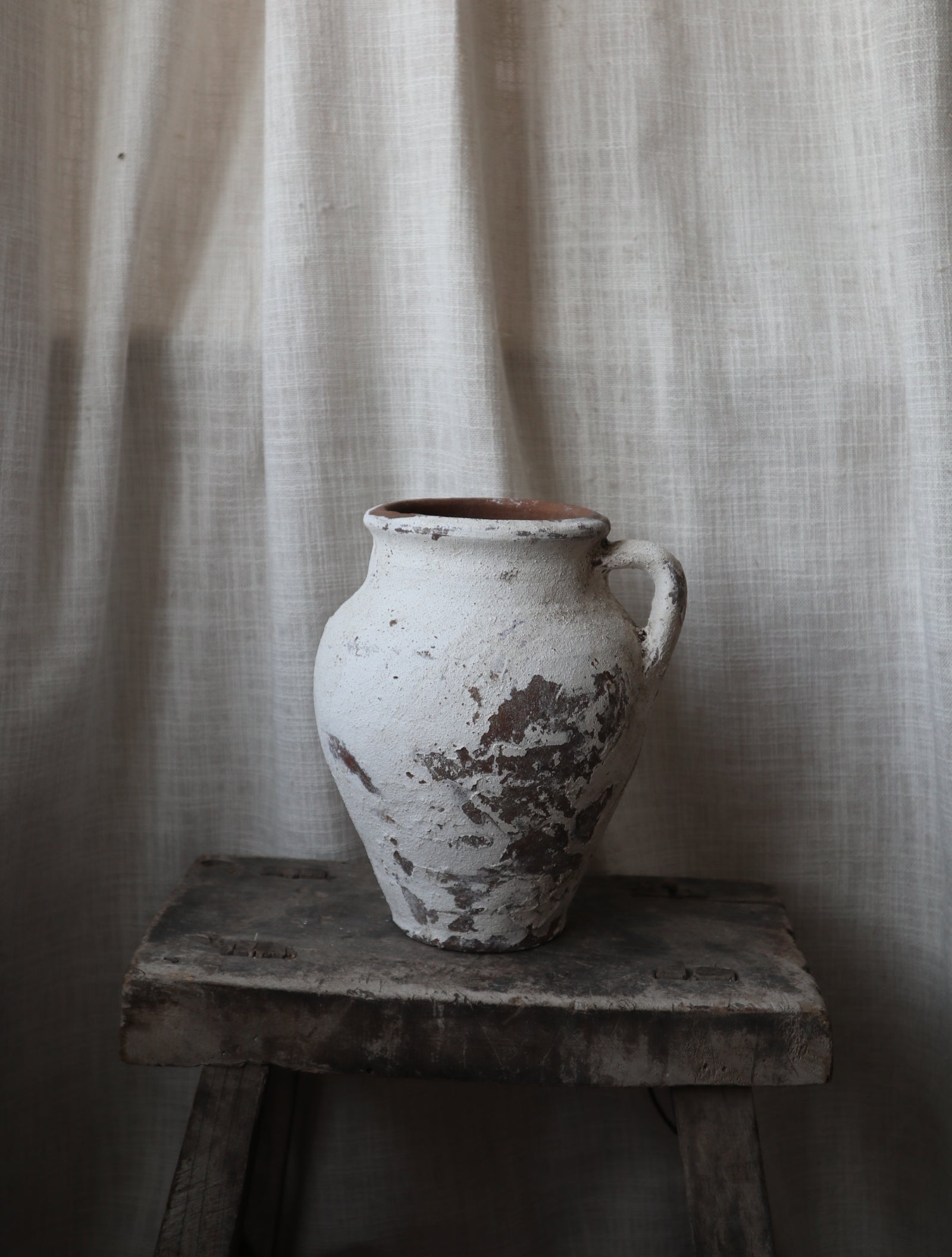Antique White Rustic Vase