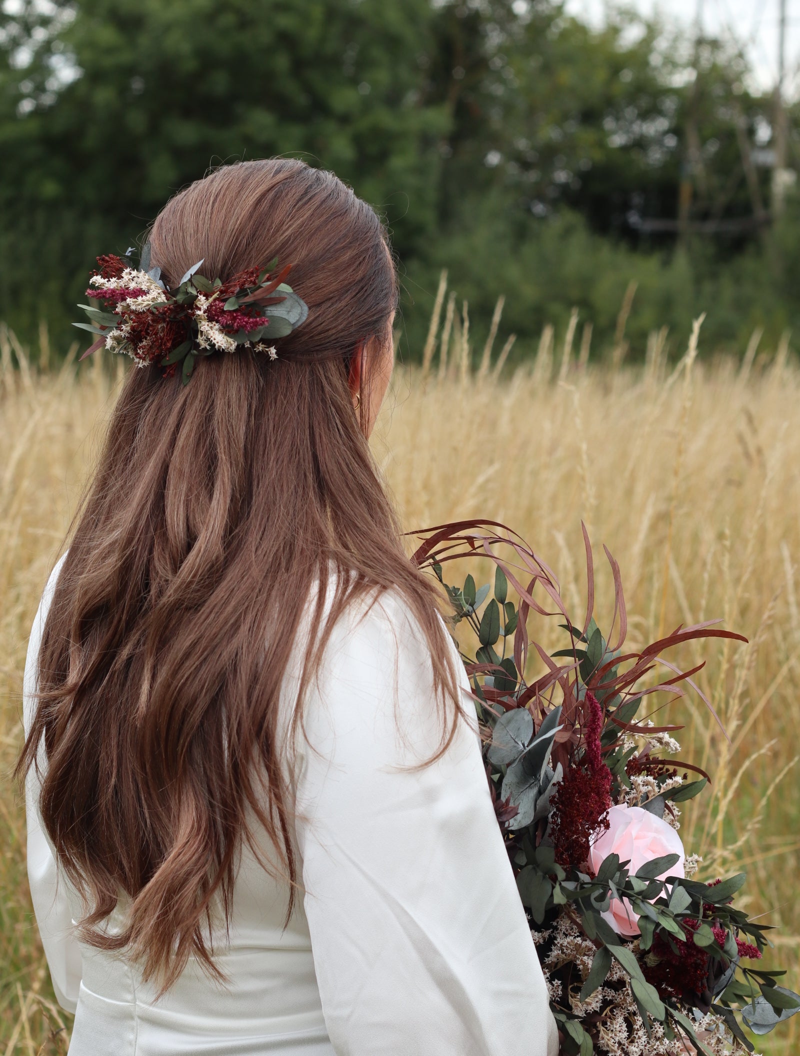 Ruby | Dark Burgundy, Green & Blush Wedding Bouquet