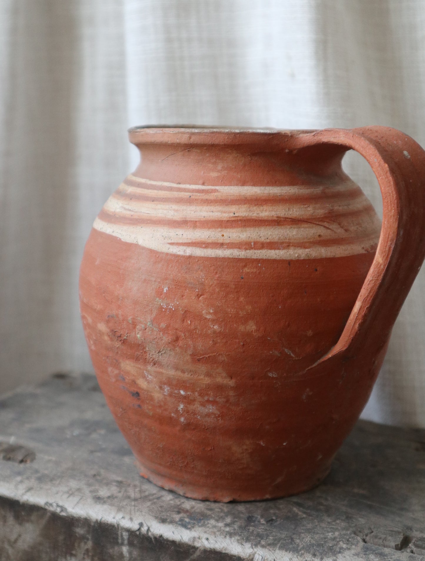 Antique Terracotta Stripe Vase