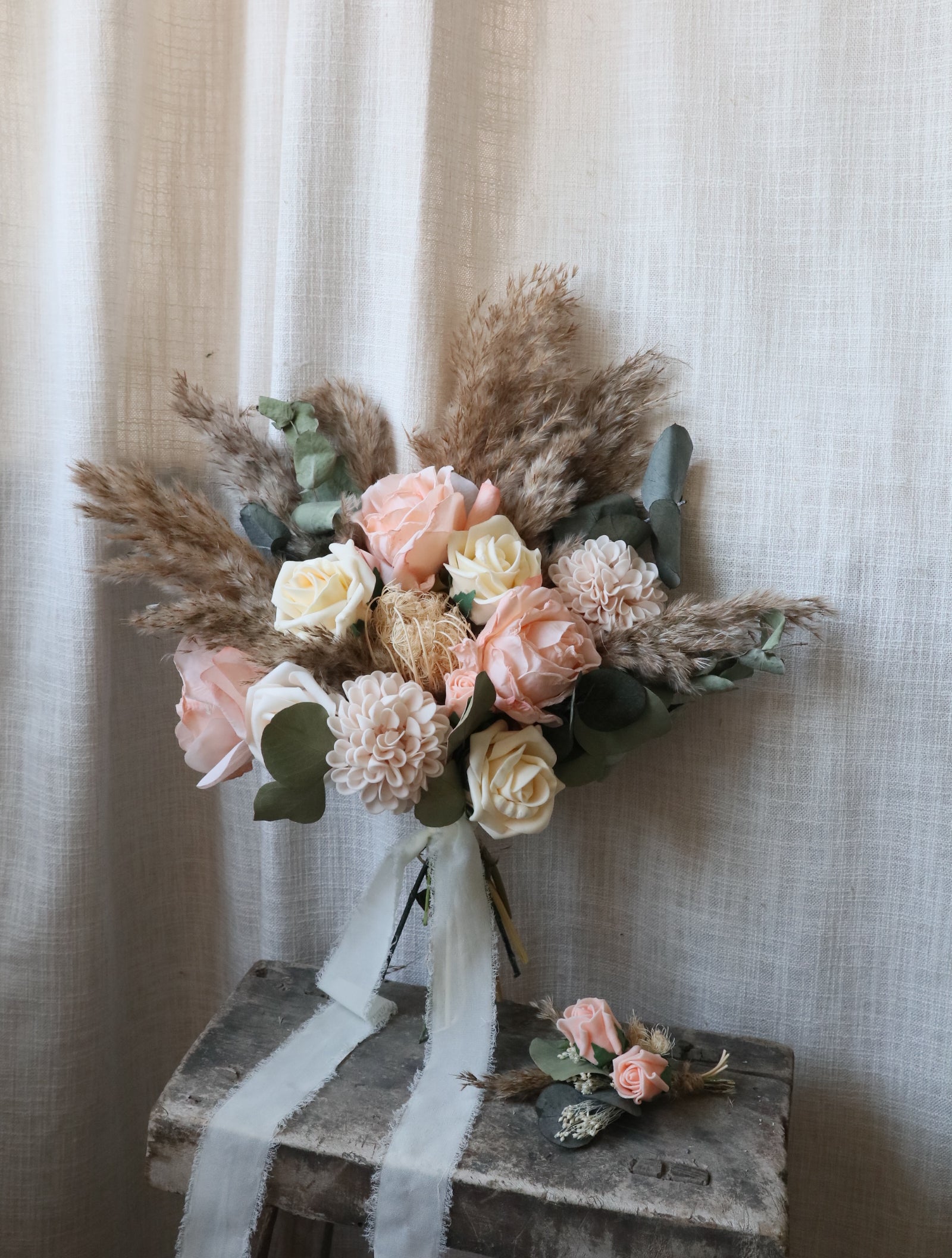Grace blush Pink & Pampas Wedding Bouquet