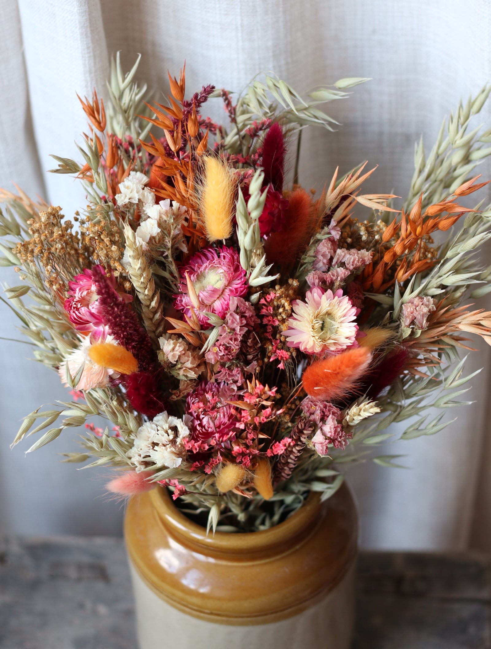 Enid Rustic Dried Flower Wedding Bouquet