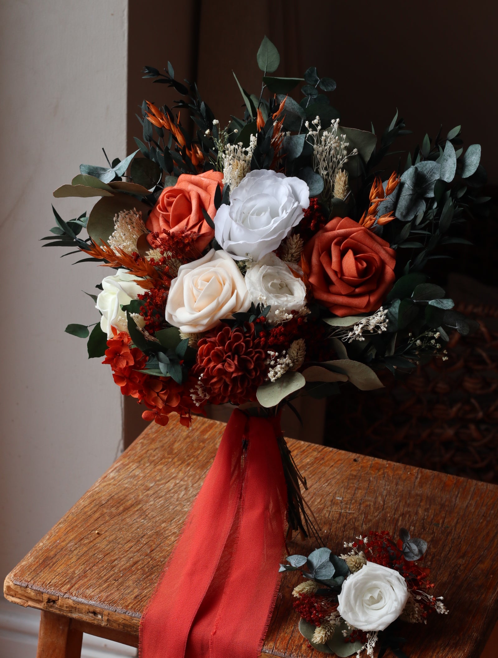 Faye Autumn Dried Wedding Bouquet