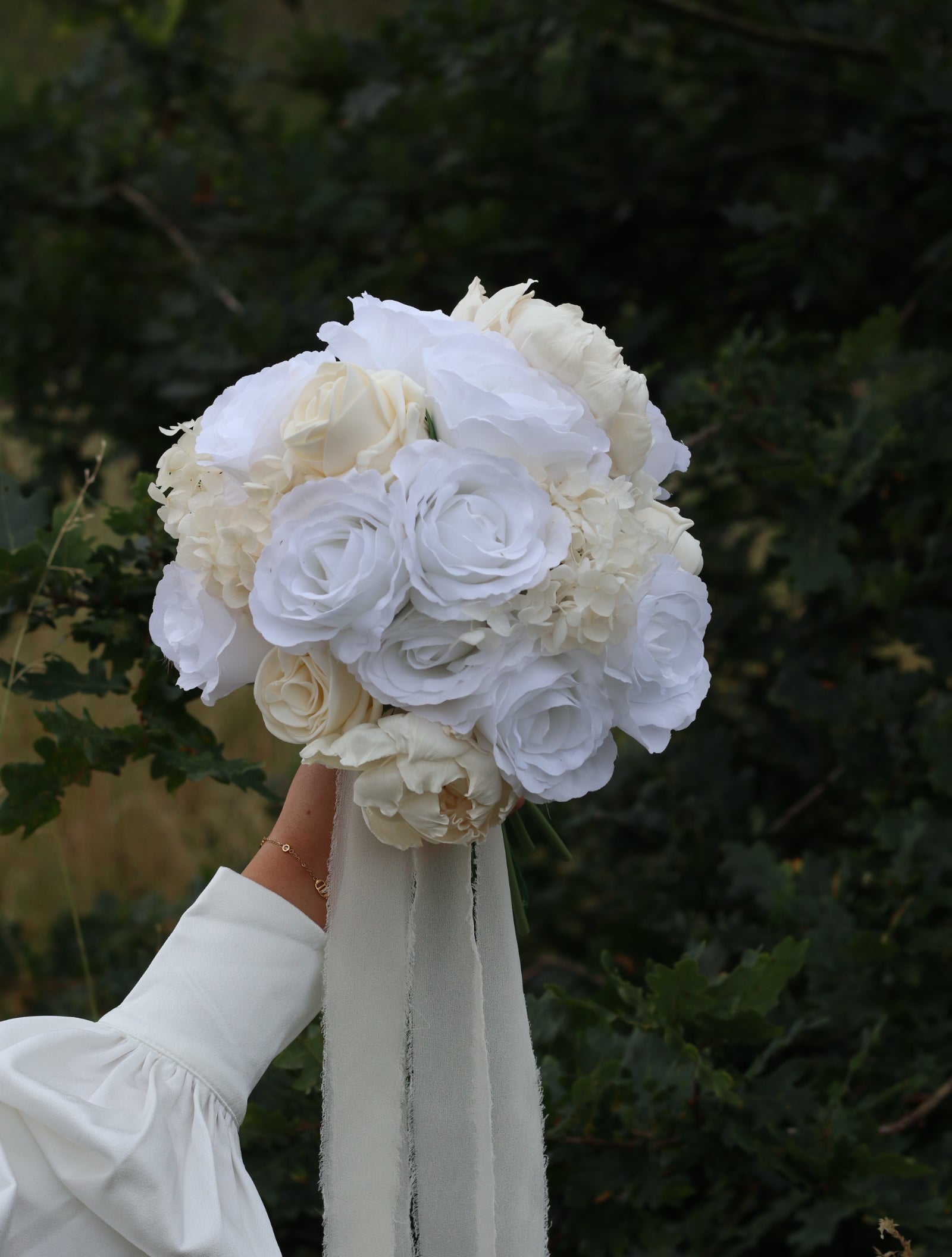 Ffion | White Rose & Hydrangea Bridal Bouquet