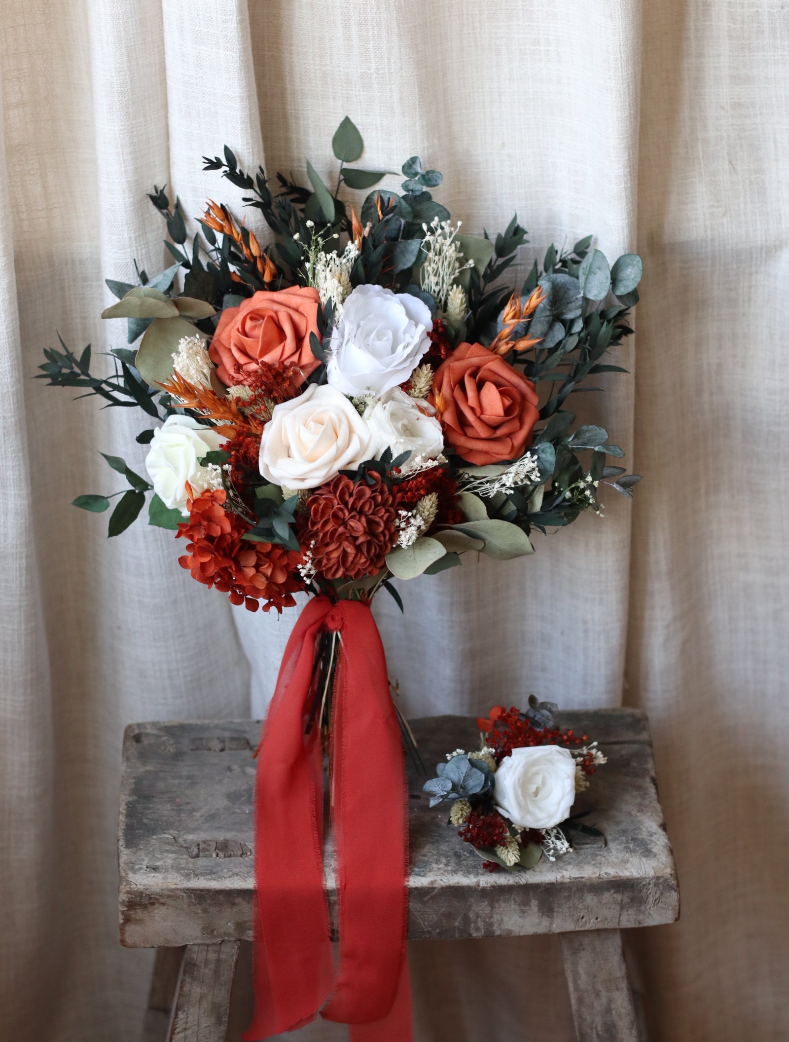 Faye Autumn Dried Wedding Bouquet