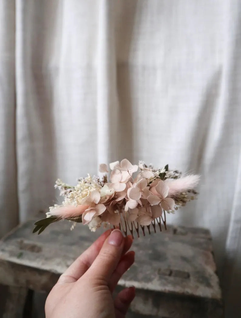 Blush Pink Dried Flower Comb