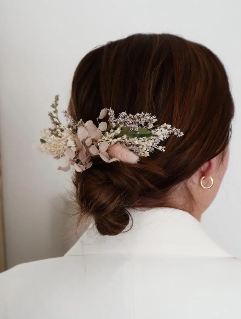 Blush Pink Dried Flower Comb