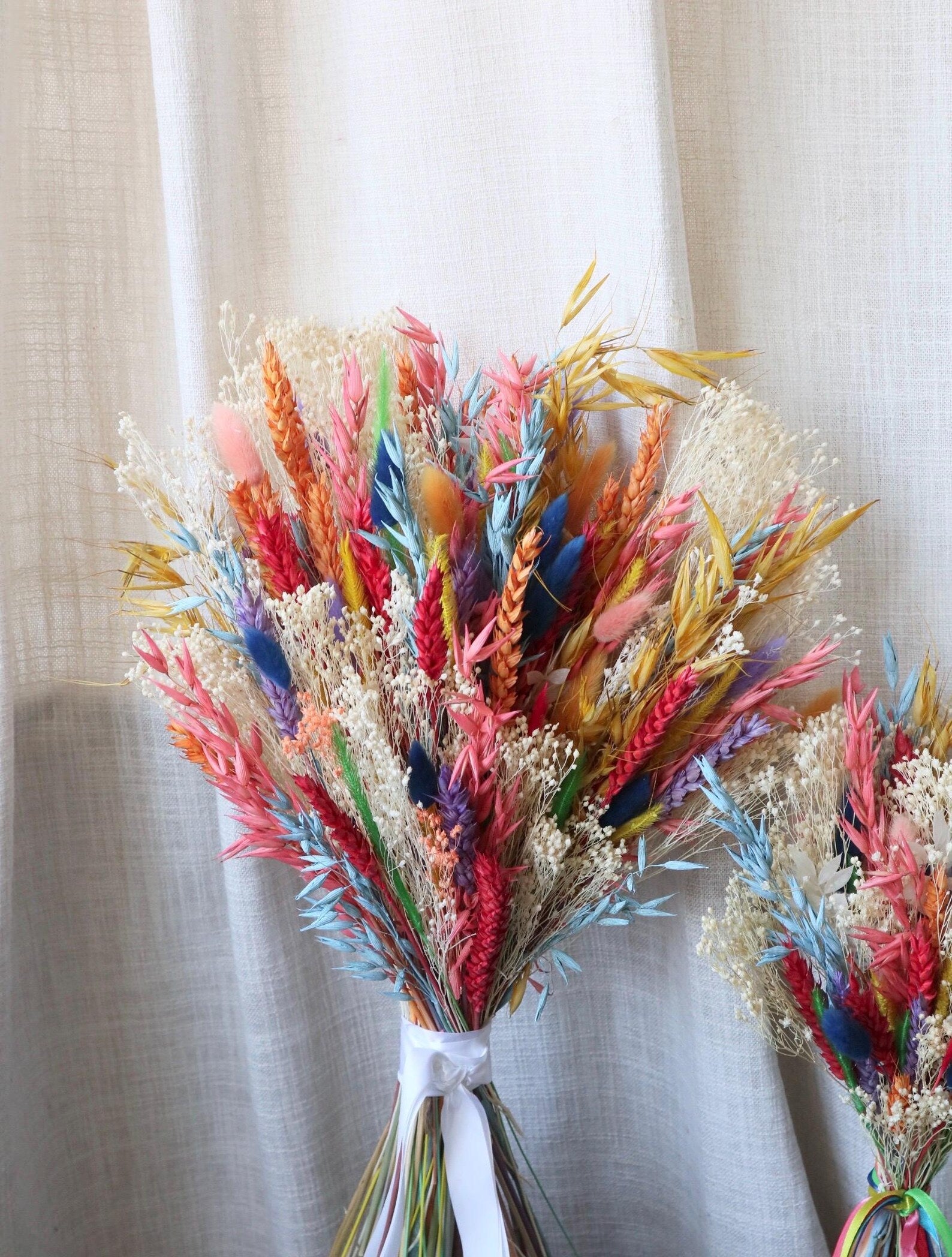 The Happy Dried Flower Wedding Bouquets