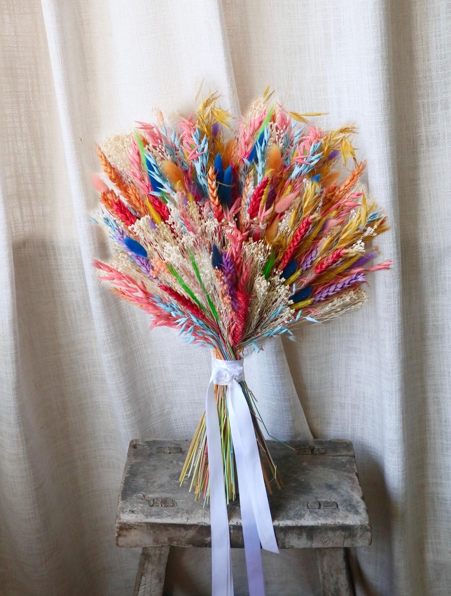 The Happy Dried Flower Wedding Bouquets