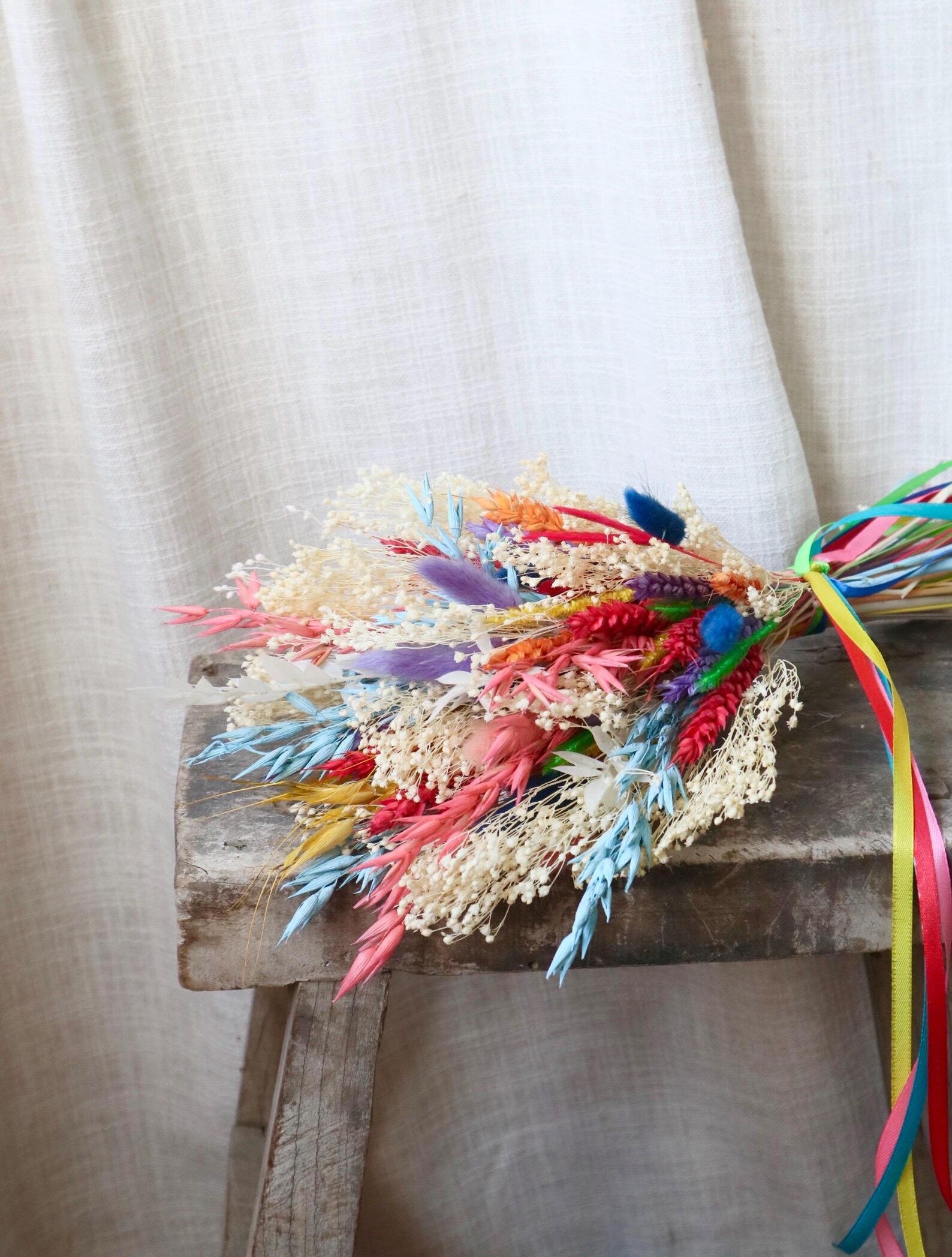 The Happy Dried Flower Wedding Bouquets
