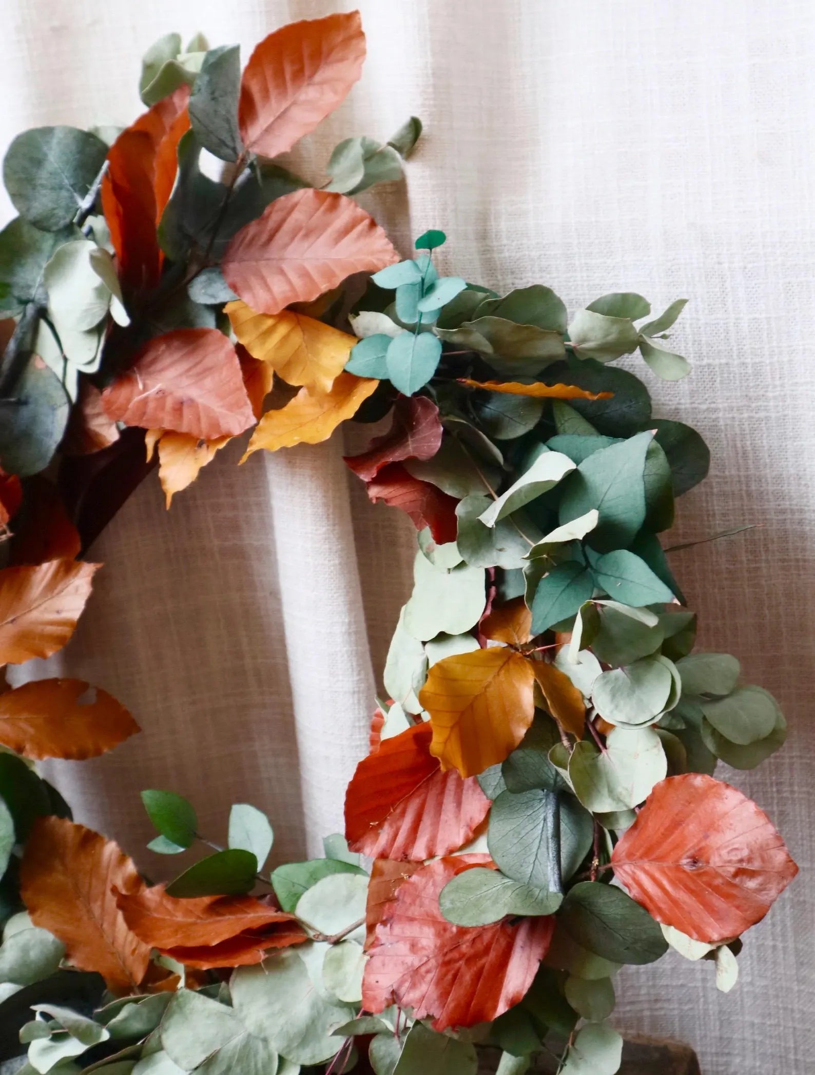 Dried Eucalyptus & Beech Leaf Indoor Wreath