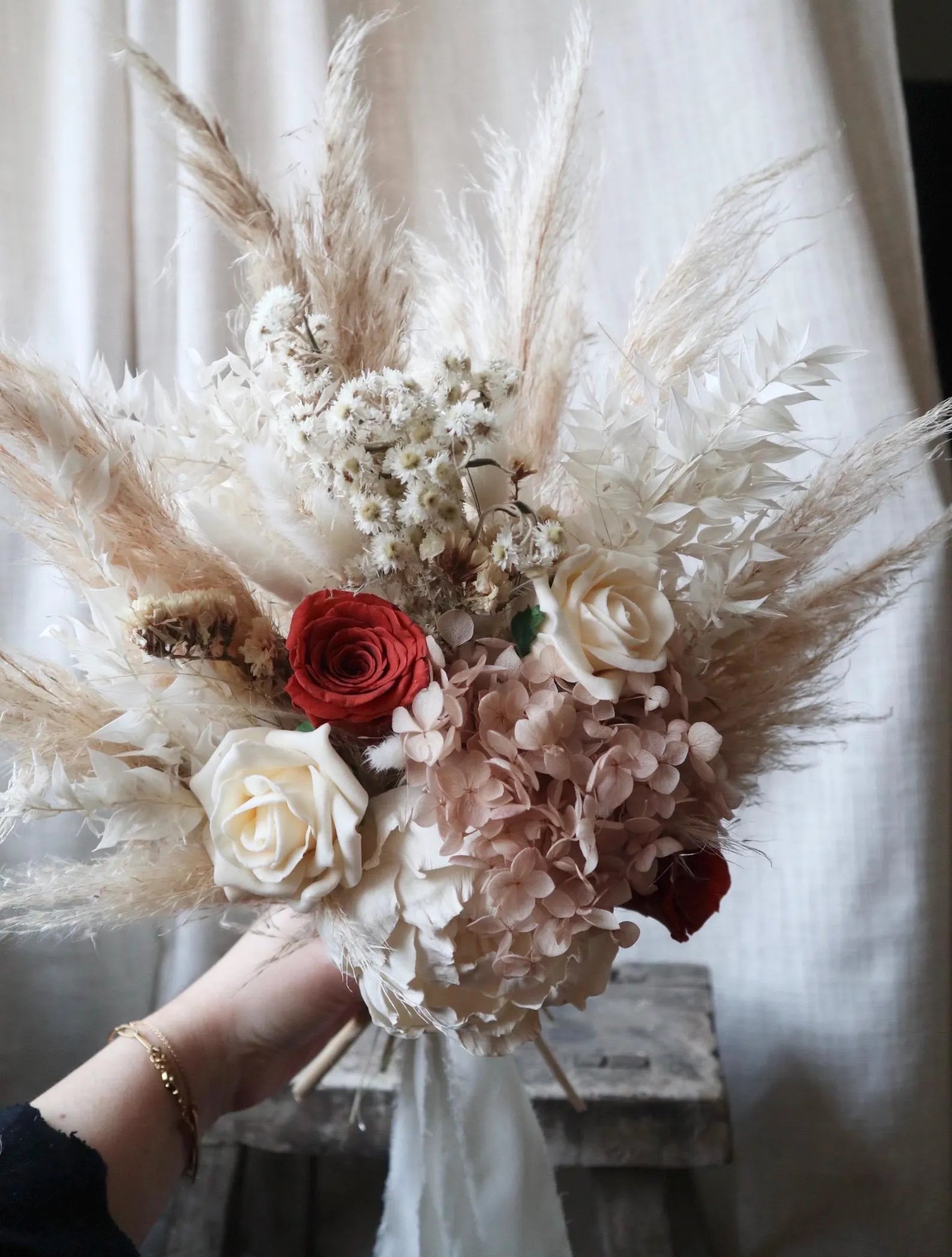 Nina | Burnt Orange, Peach & White Bridal Bouquet