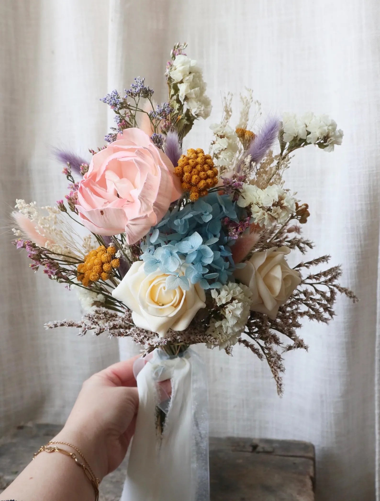 Perla | Pastel Dried Flower Bridal Bouquet
