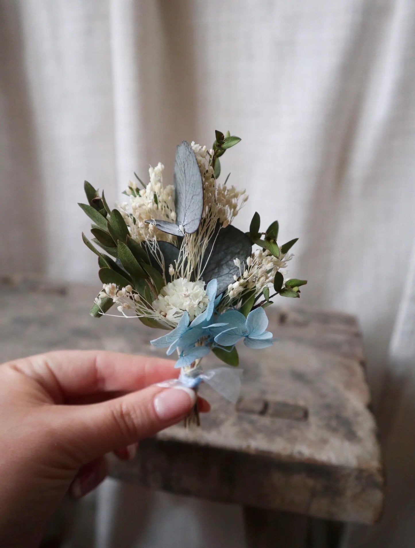 Afina | Blue, White & Green Bridal Bouquet