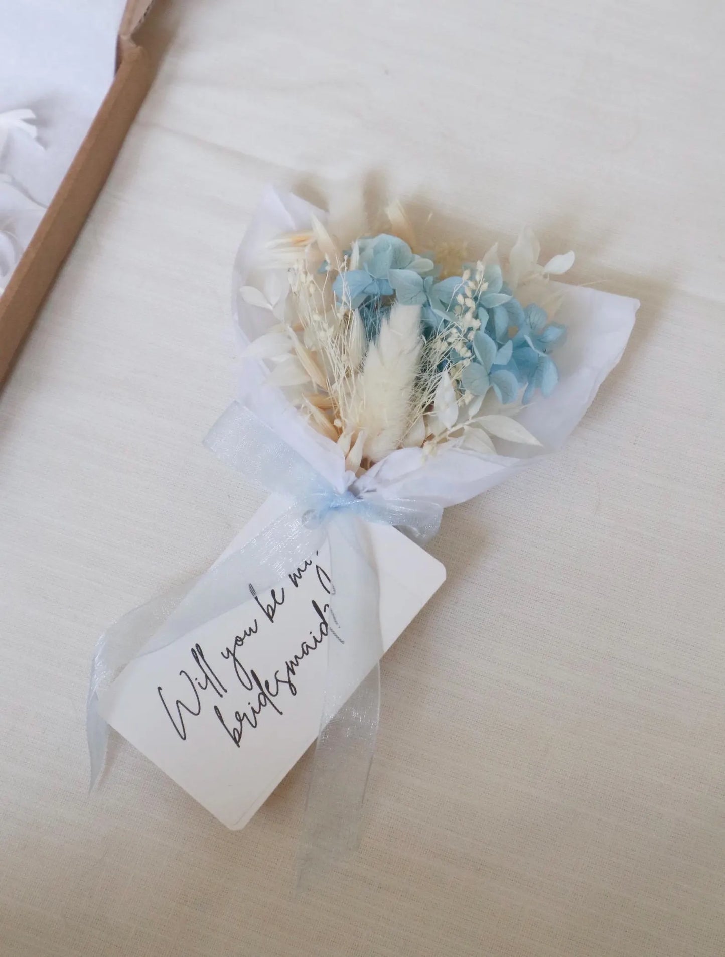 Blue & White Proposal Bouquets