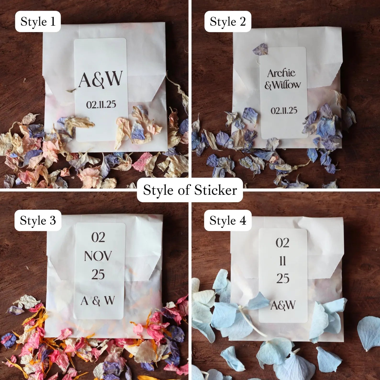 Personalised Dried Flower Confetti Bags