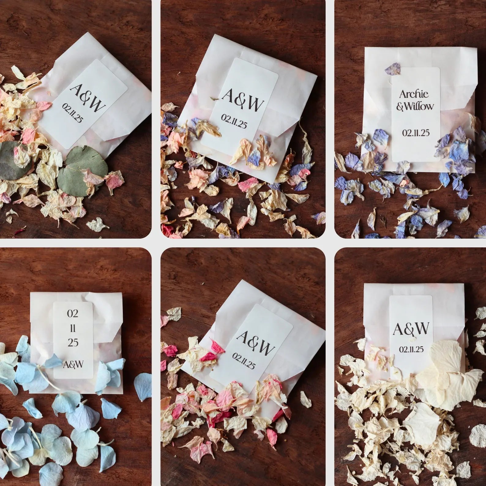 Personalised Dried Flower Confetti Bags