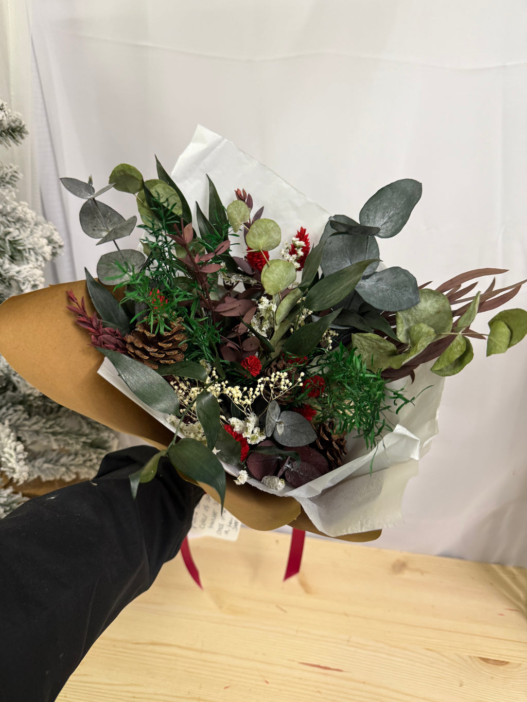 Celyn Dried Flower Christmas Bouquet