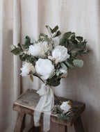 Juliet White Peony & Green Bridal Bouquet