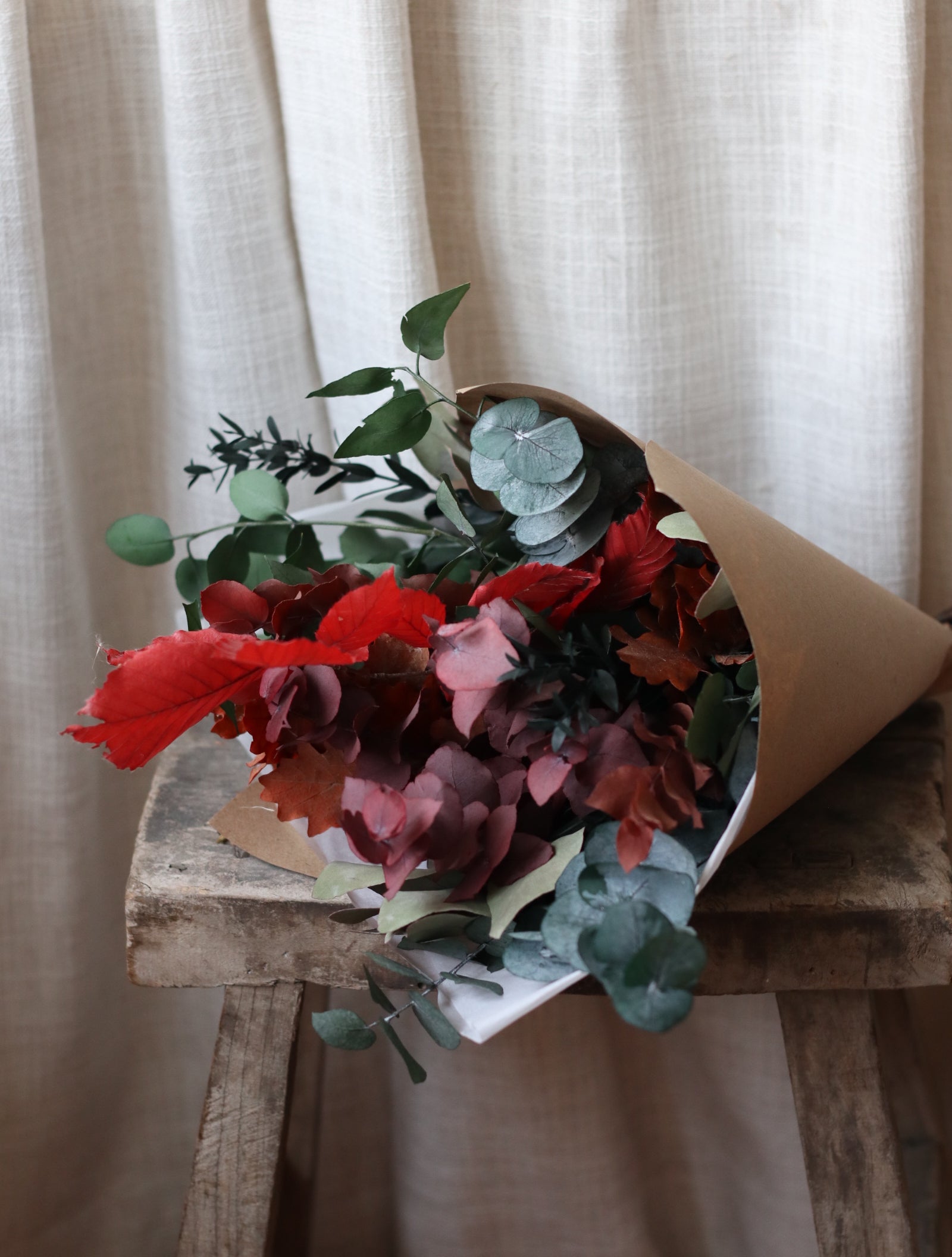Dried Eucalyptus, Beech & Oak Leaf Bouquet