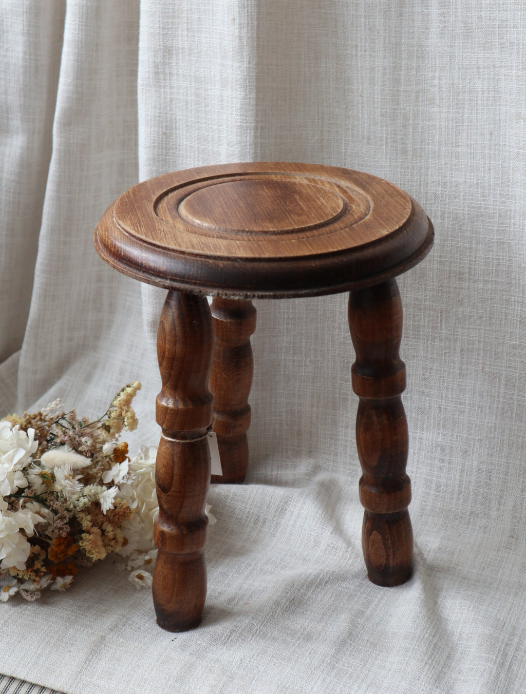 Small Rustic Bobbin Stool