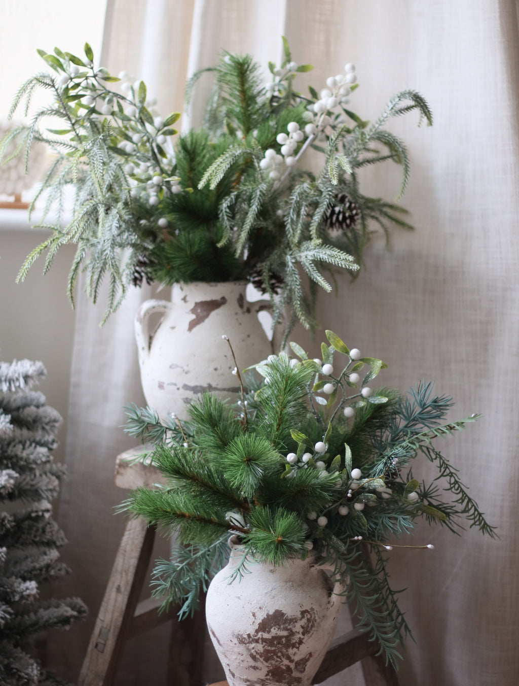 Elsa Frosted Berry Snow Pine Bouquet