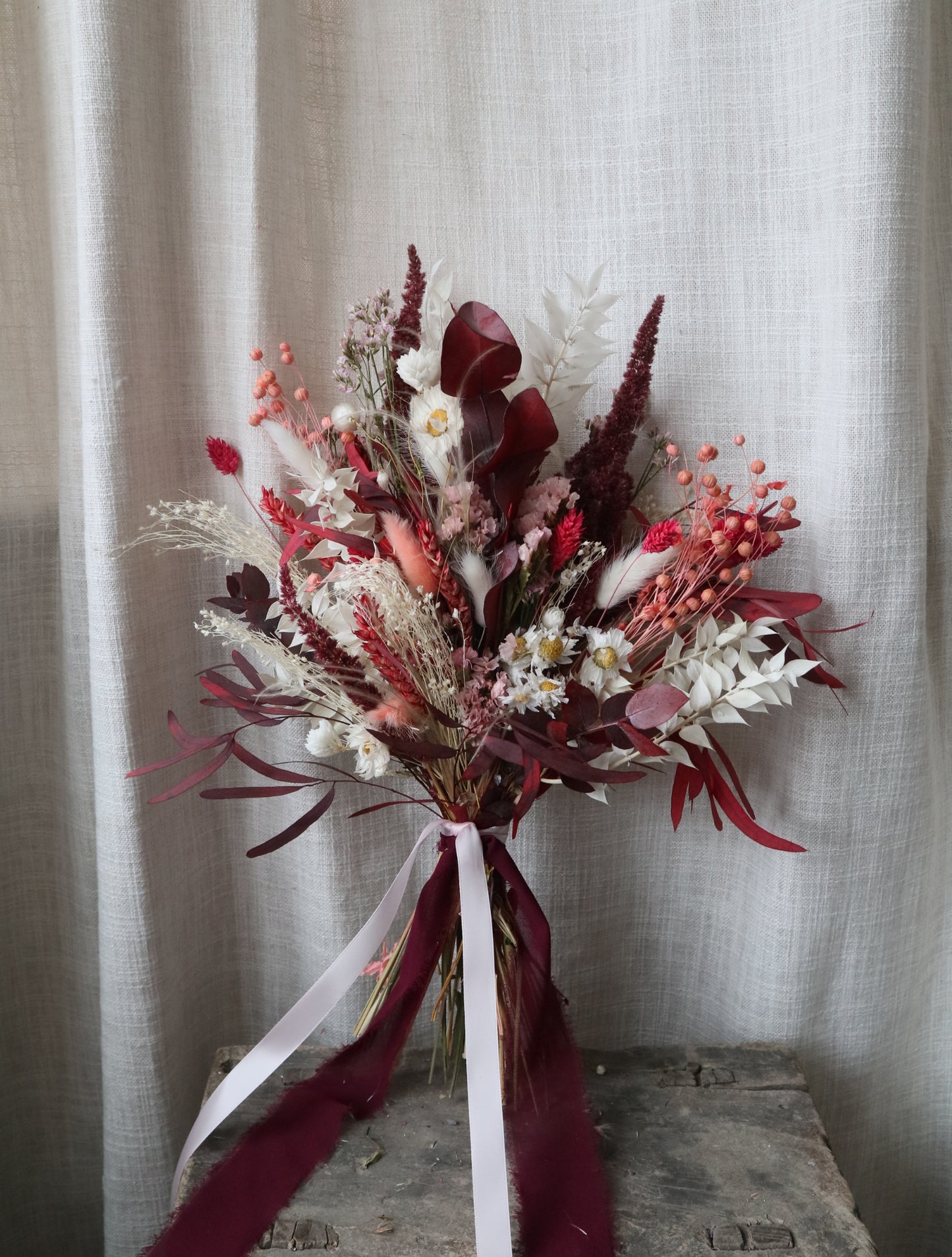 Magenta | Pink, Peach & Burgundy Dried Flower Bouquet