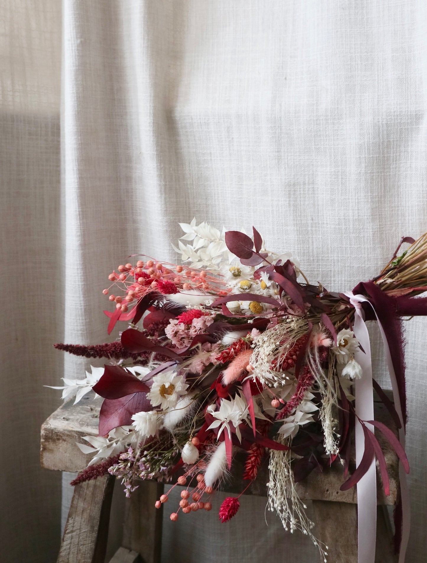 Magenta | Pink, Peach & Burgundy Dried Flower Bouquet