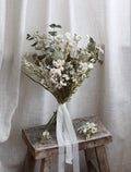 Ottilie White Dried Flower Bridal Bouquet