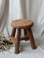 Round Antique Small Stool