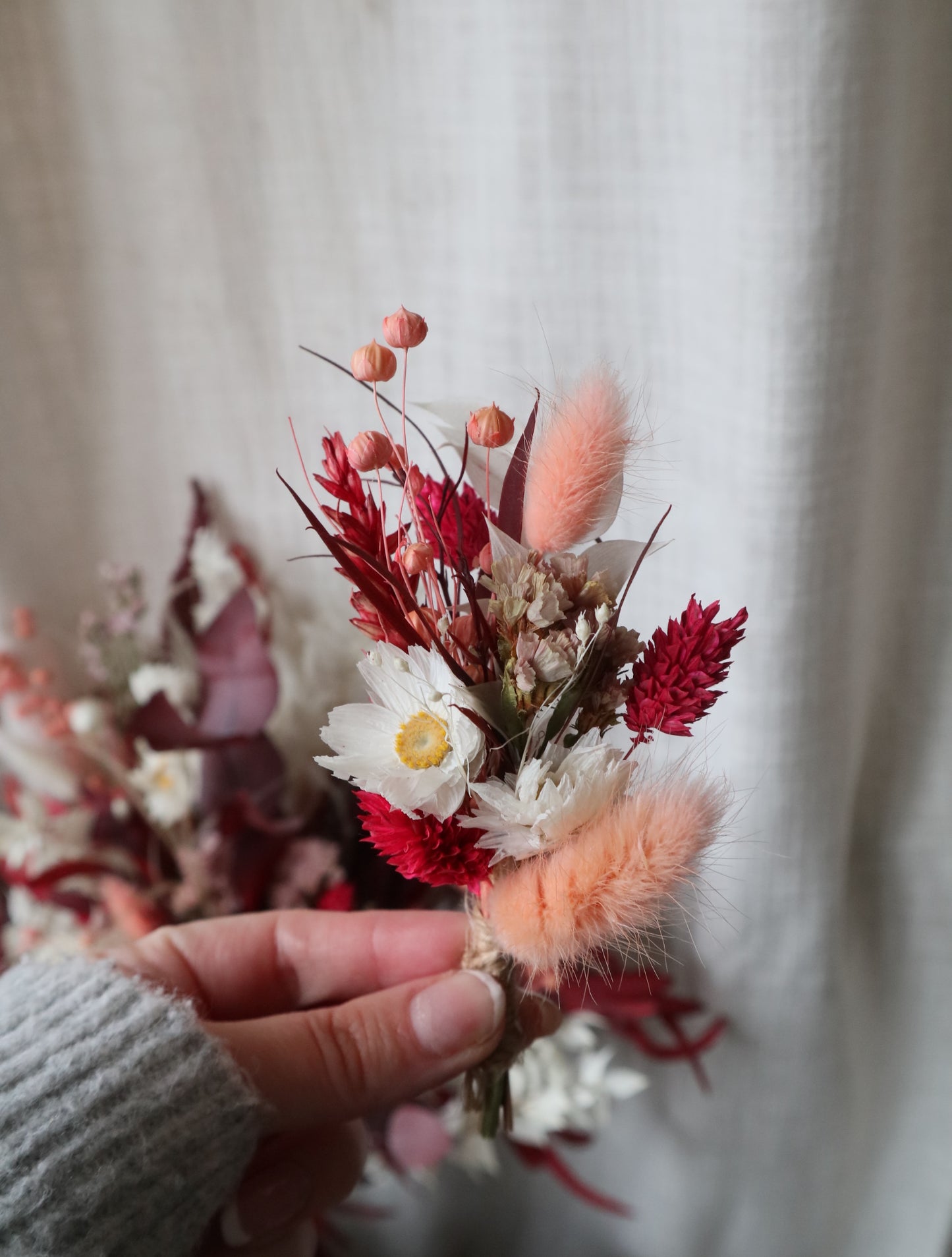 Magenta | Pink, Peach & Burgundy Dried Flower Bouquet