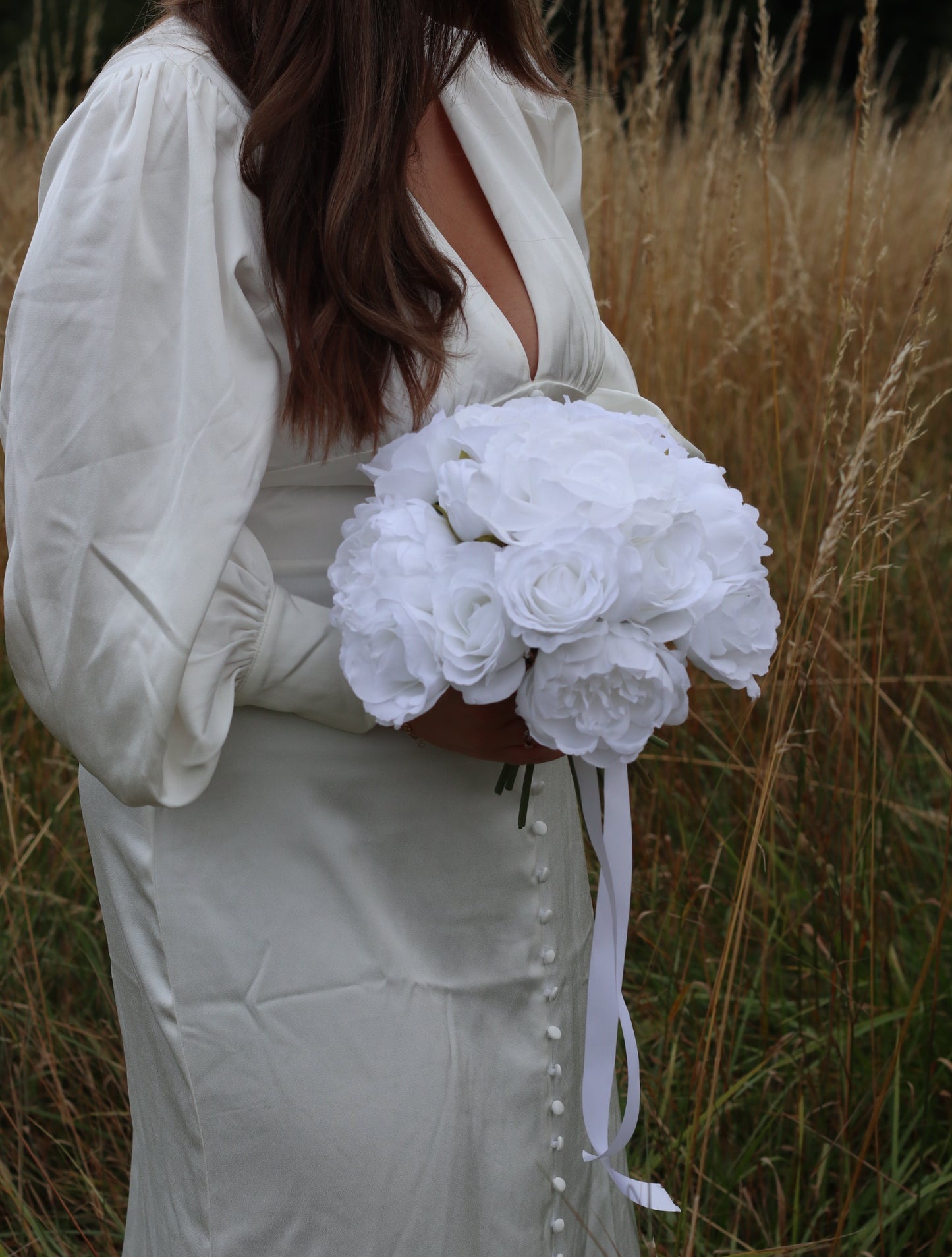 Celia | White Rose & Peony Bridal Bouquet