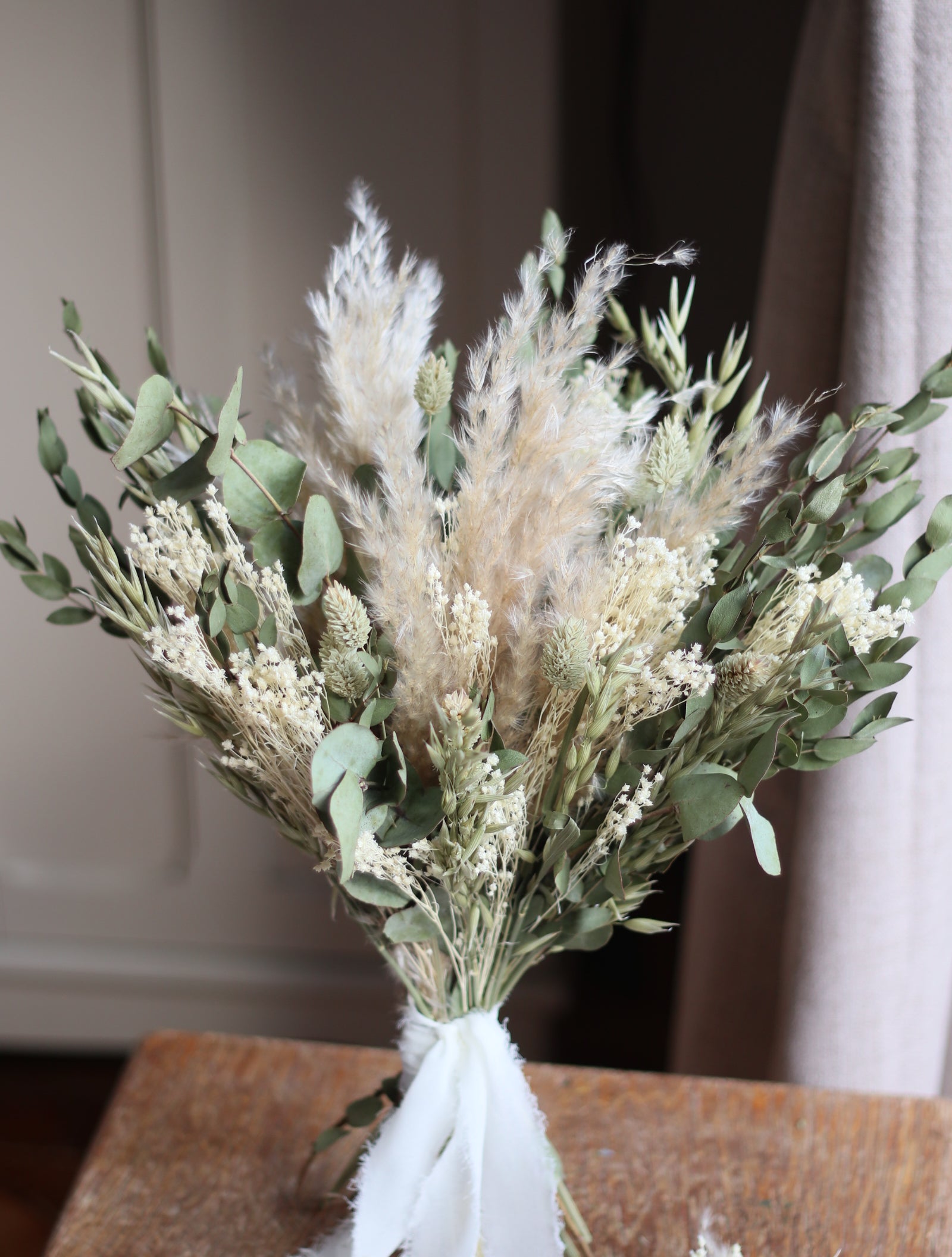 Edie Eucalyptus & Pampas Wedding Bouquet