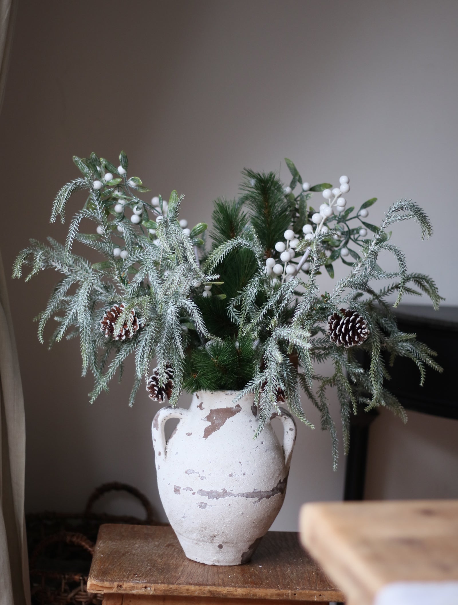 Elsa Frosted Berry Snow Pine Bouquet