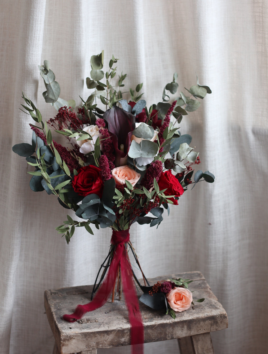 Vivienne Burgundy Preserved Bridal Bouquet