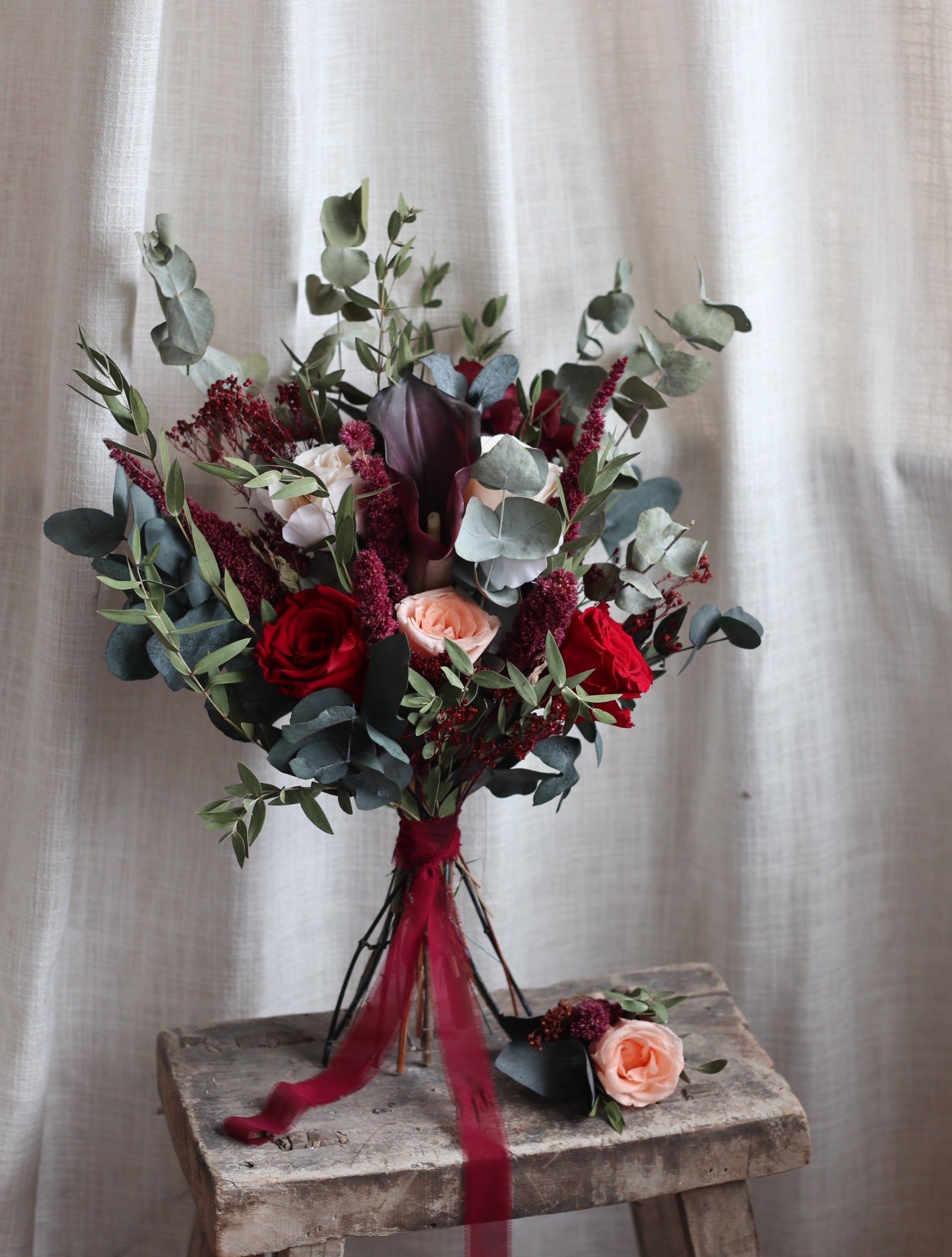 Vivienne Burgundy Preserved Bridal Bouquet