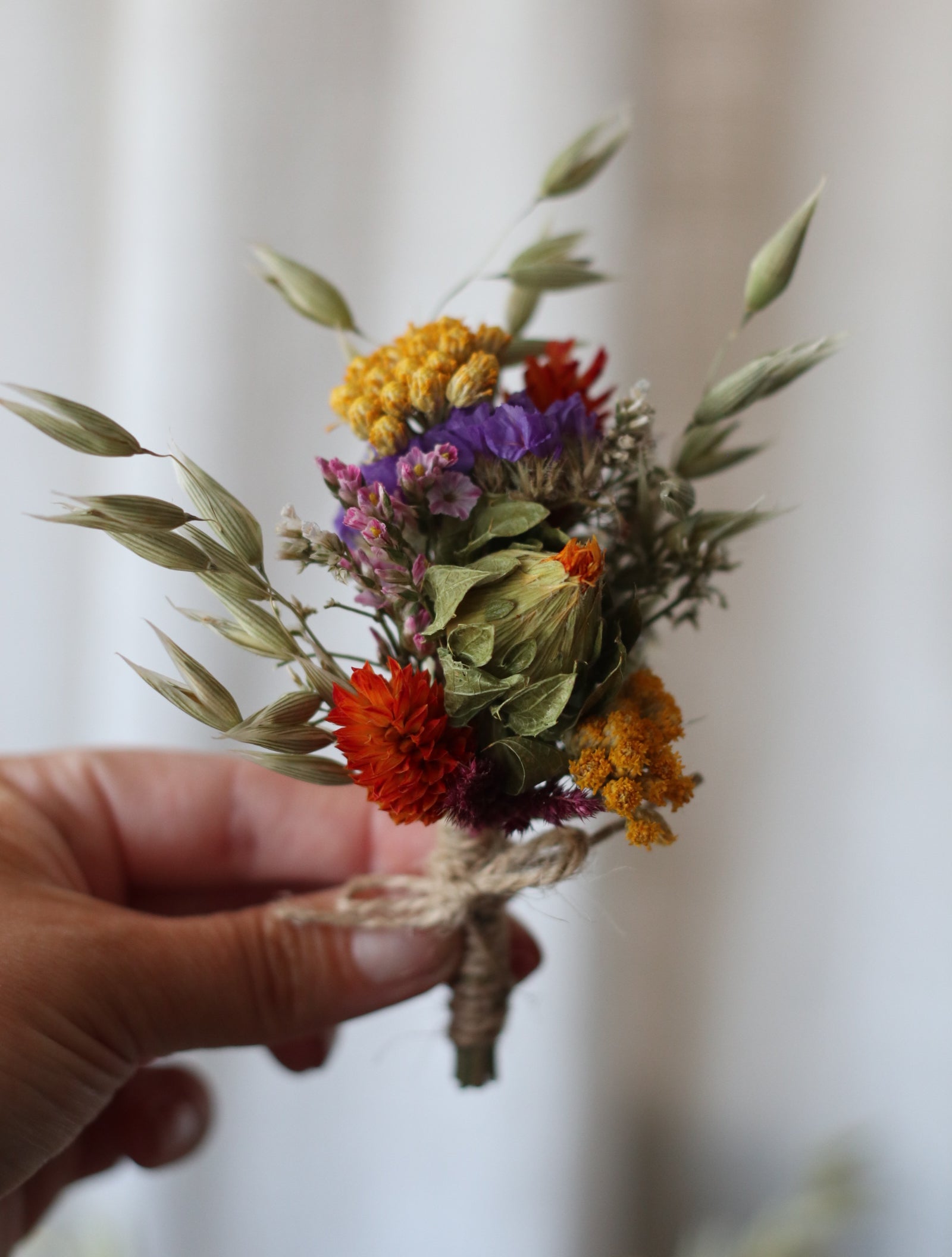 Dahlia Colourful Dried Bridal Bouquet