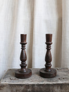 Antique Wooden Candlestick