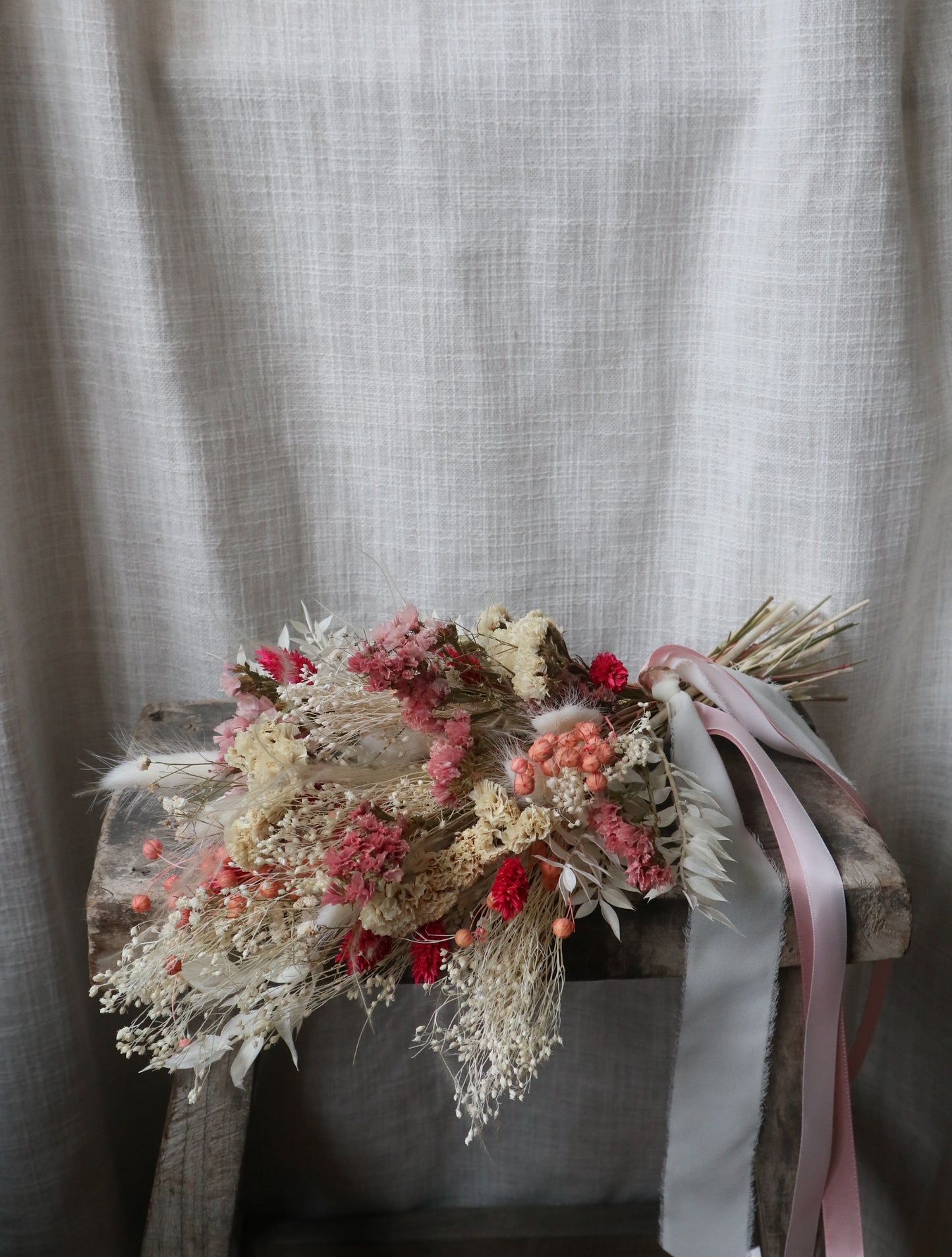 Sofia | Pink, Peach & White Dried Flower Bouquet