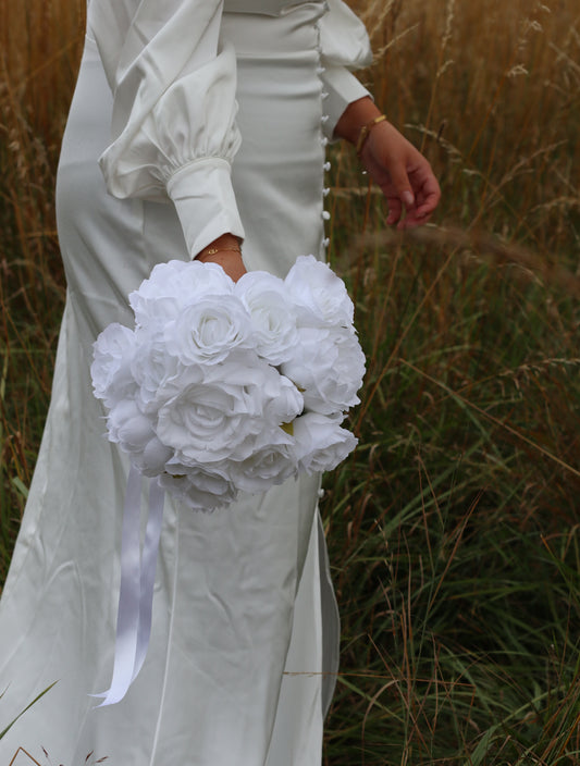 Celia | White Rose & Peony Bridal Bouquet