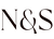 Black 'N&S' initials on a white background