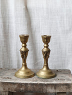 Pair of Antique Brass Gold Candlesticks